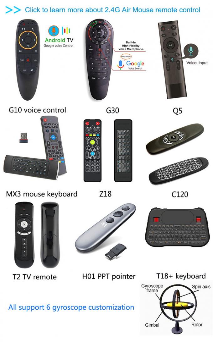 ratón recargable y teclado inalámbricos de la mosca del aire del ratón T10 del aire mx3 combinados para la caja androide C120 de la TV
